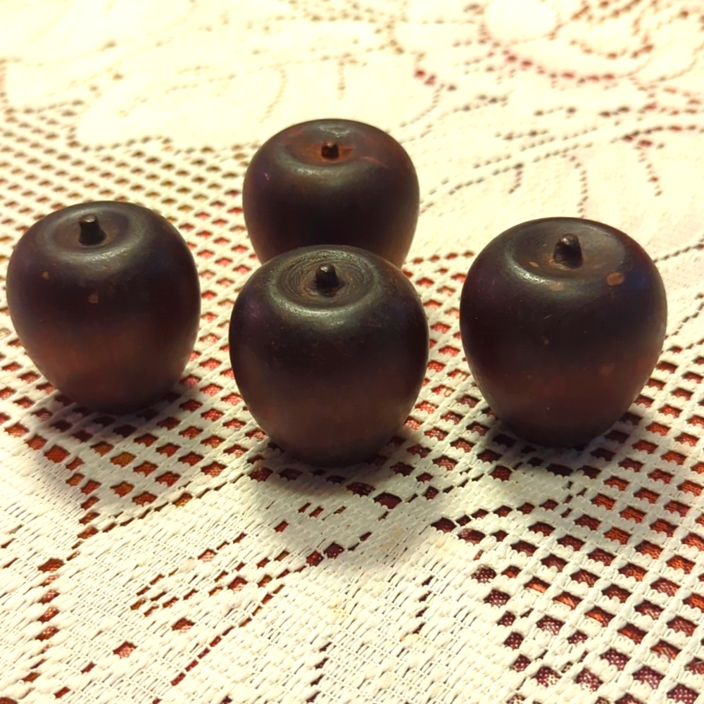 Wooden Vintage Awesome Apples - Hand-turned Carved Mid Century